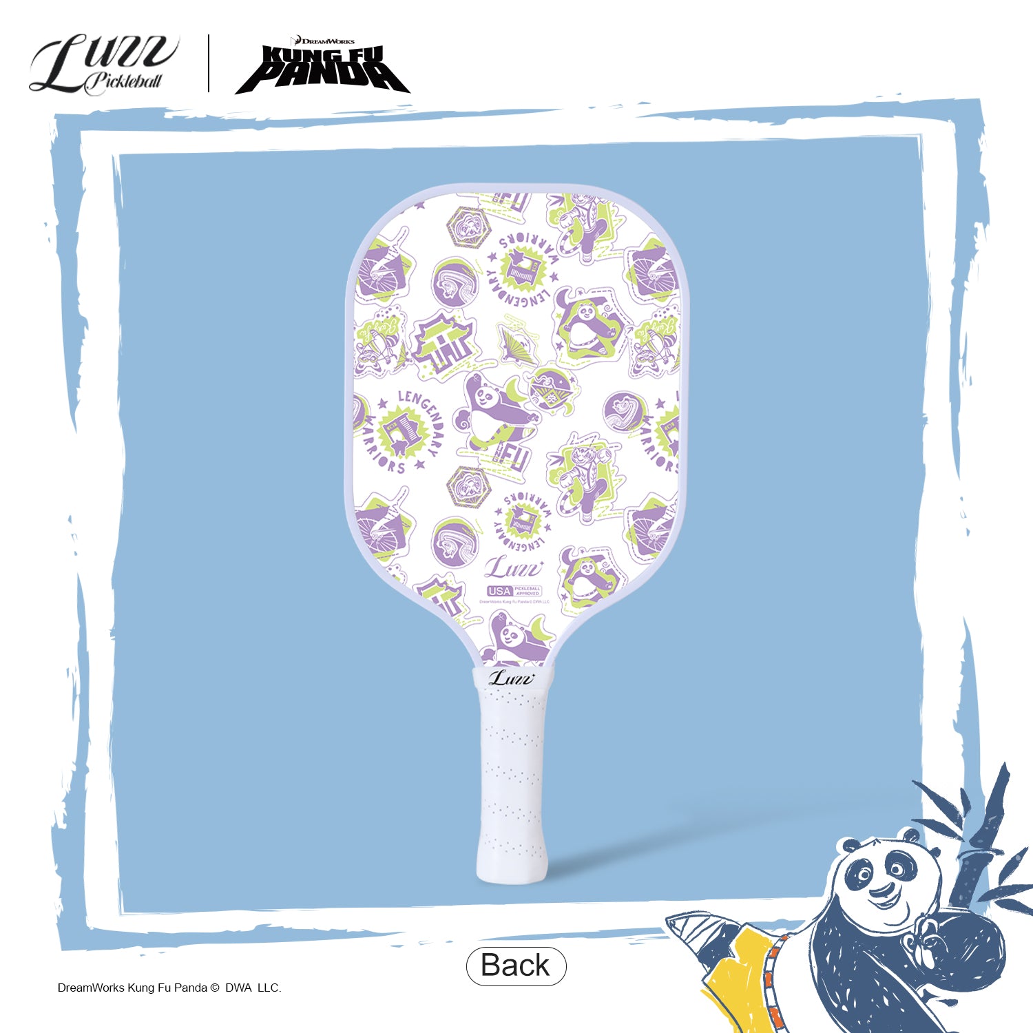 Luzzpickleball Kung Fu Panda Furious Frenzy Original Paddle (16mm) T700 Carbon Fiber