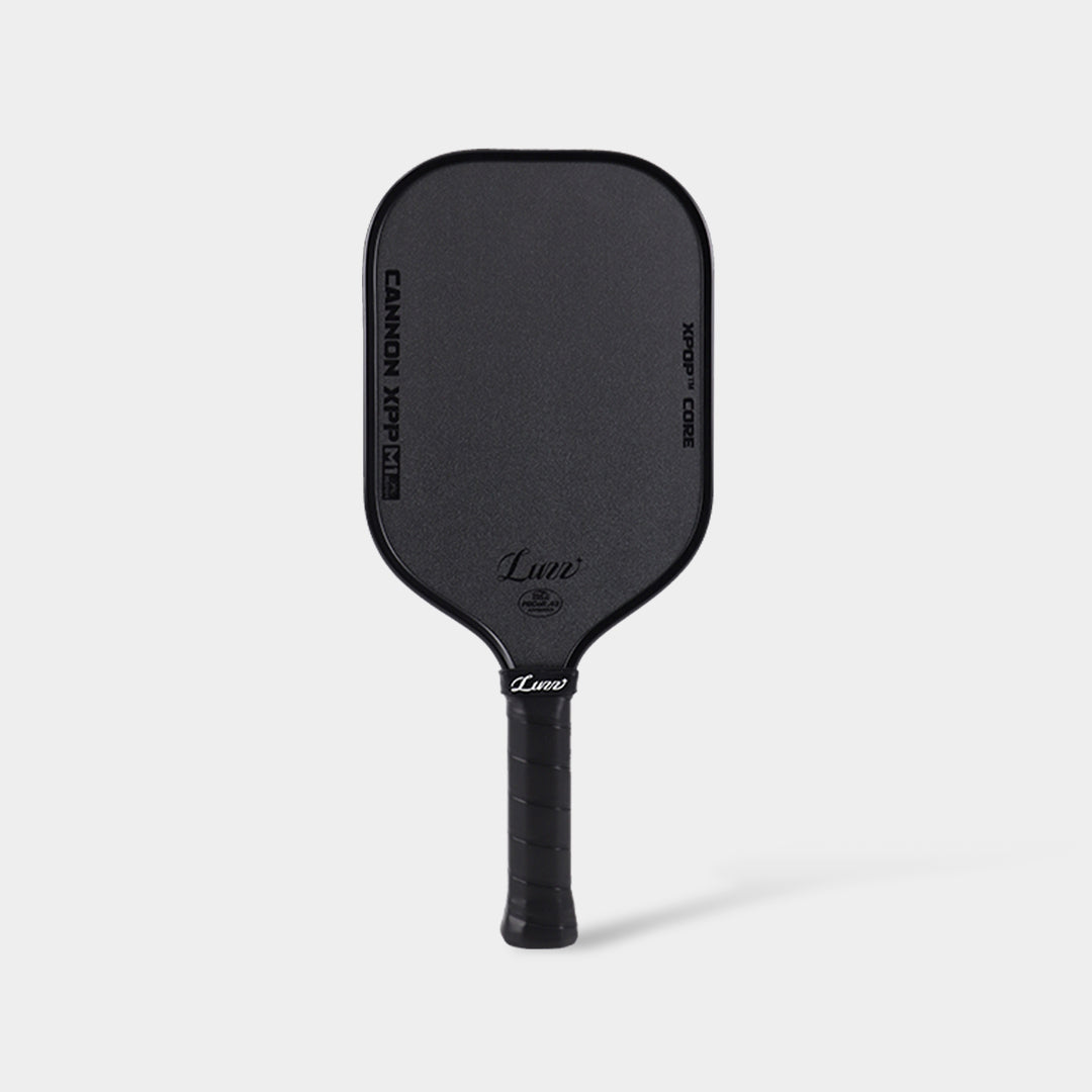 LUZZ Cannon XPP M1 pickleball paddle in an upright three-quarter view