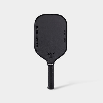 LUZZ Cannon XPP M1 pickleball paddle in an upright three-quarter view