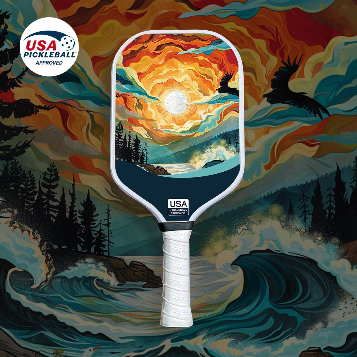 Luzzpickleball Sunset Art Original Paddle (16mm) T700 Carbon Fiber