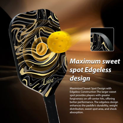 Luzzpickleball GoldenVeil Paddle - Lightweight, Frameless, T700 RAW Carbon Fiber, Ergonomic Grip