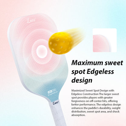 Luzz Pickleball Paddle Carbon Fiber Frameless T700 Raw Thermoformed Intermediate Advanced Racket(14mm) Whisper