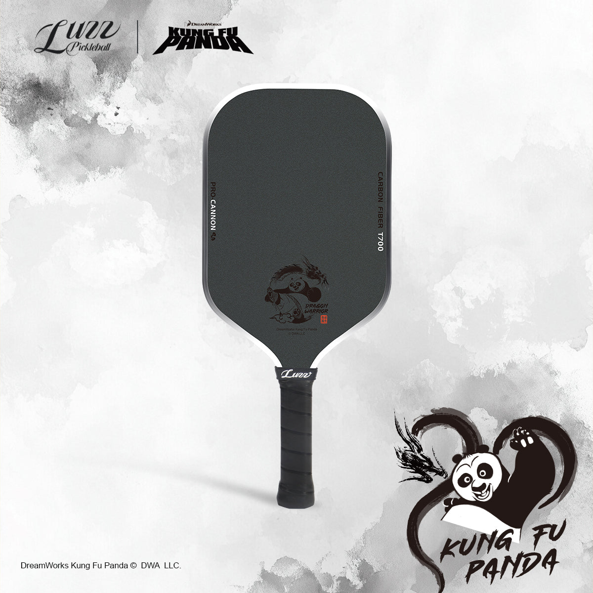Luzzpickleball Kung Fu Panda Cannon T700 Carbon Friction Surface|Thermoformed