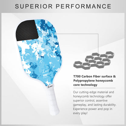 Luzzpickleball Origin Paddle (16mm) T700 Carbon Fiber| Sandblasted Surface