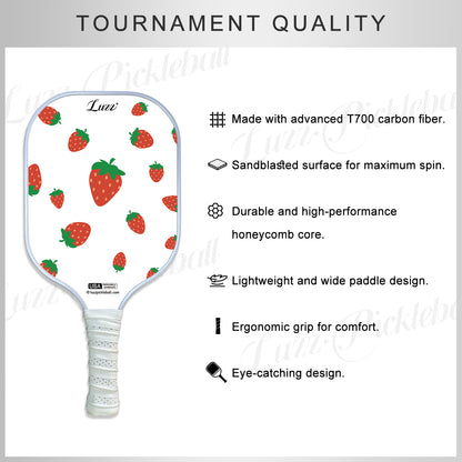 Luzzpickleball Strawberries Original Paddle (16mm) T700 Carbon Fiber