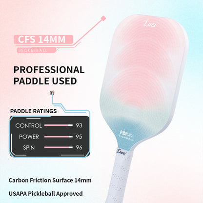 Luzz Pickleball Paddle Carbon Fiber Frameless T700 Raw Thermoformed Intermediate Advanced Racket(14mm) Whisper