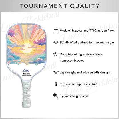 Luzzpickleball Sunset Bliss Original Paddle (16mm) T700 Carbon Fiber