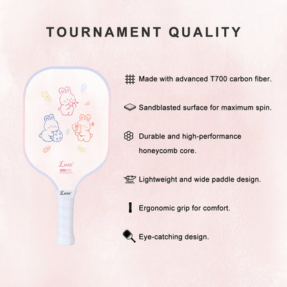 Luzzpickleball Bunny Blitz Original Paddle (16mm) T700 Carbon Fiber