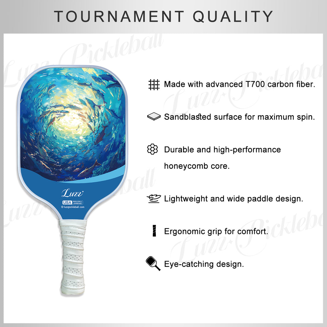 Luzzpickleball Marine Original Paddle (16mm) T700 Carbon Fiber