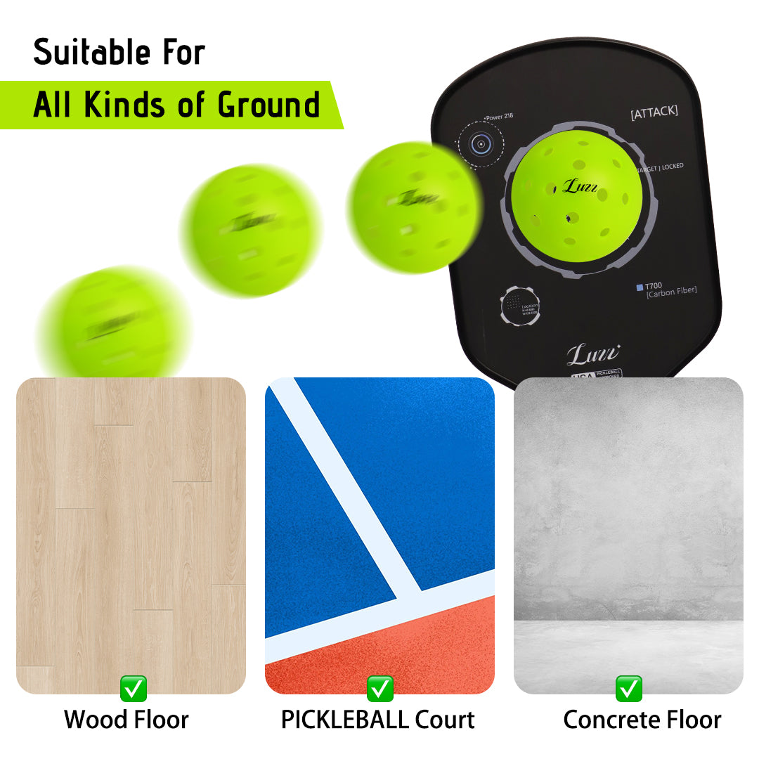 Luzz Pickleball Set (3 Balls) – 40-Hole Rotomolded Design, Wear-Resistant, Anti-Aging, Superior Rebound