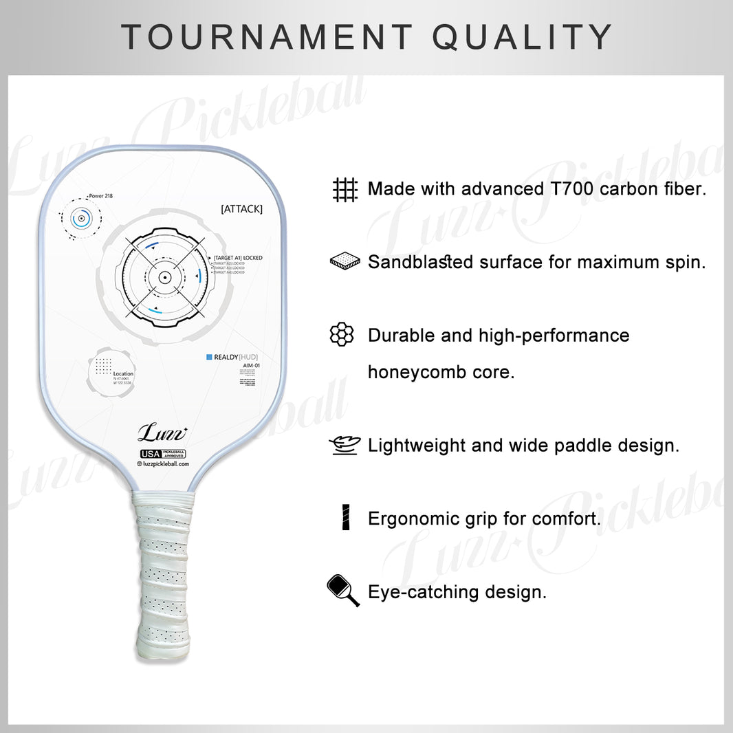 Luzzpickleball HUD Original Paddle (16mm) T700 Carbon Fiber