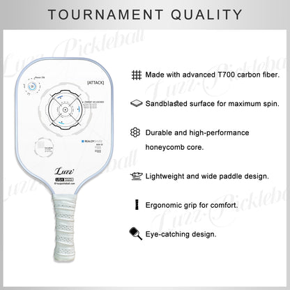 Luzzpickleball HUD Original Paddle (16mm) T700 Carbon Fiber