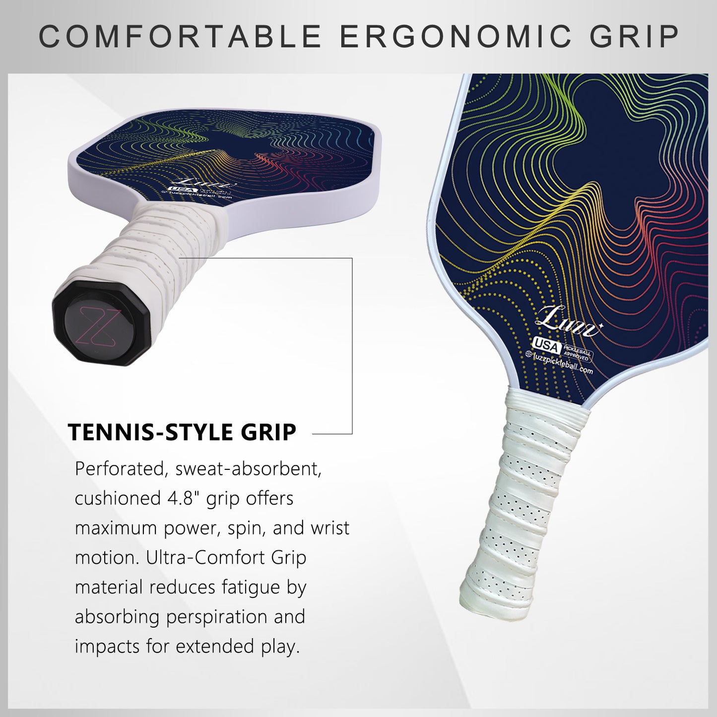 Luzzpickleball WaveStrike Original Paddle (16mm) T700 Carbon Fiber