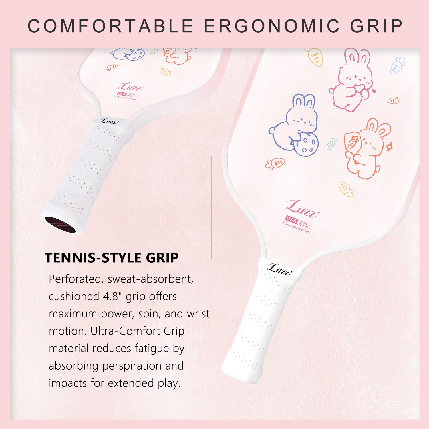 Luzzpickleball Bunny Blitz Original Paddle (16mm) T700 Carbon Fiber