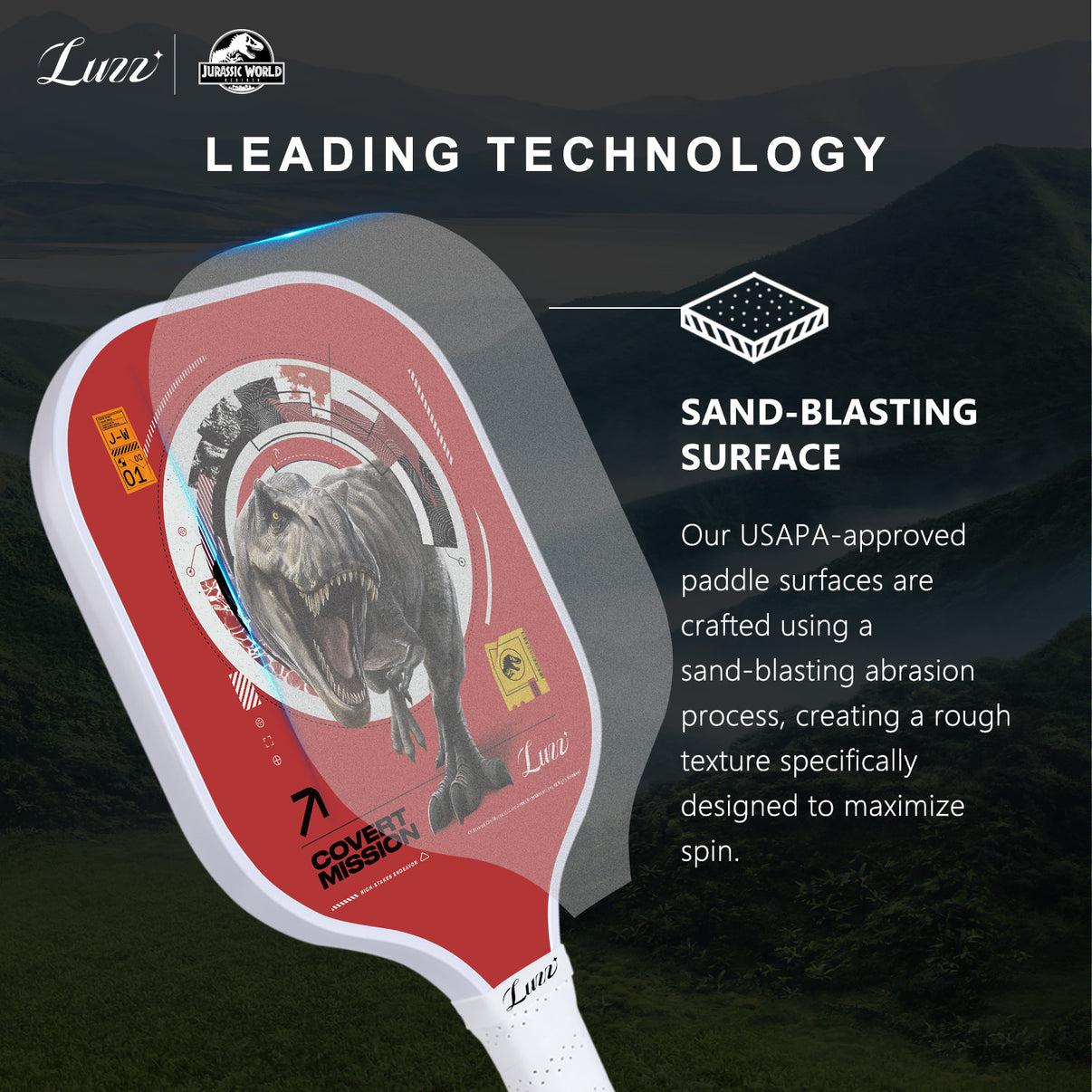 Luzzpickleball Covert Mission Original Paddle (16mm) T700 Carbon Fiber