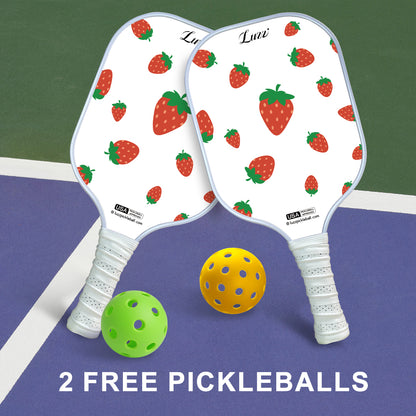 Luzzpickleball Strawberries Original Paddle (16mm) T700 Carbon Fiber