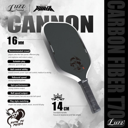 Luzzpickleball Kung Fu Panda Cannon T700 Carbon Friction Surface|Thermoformed