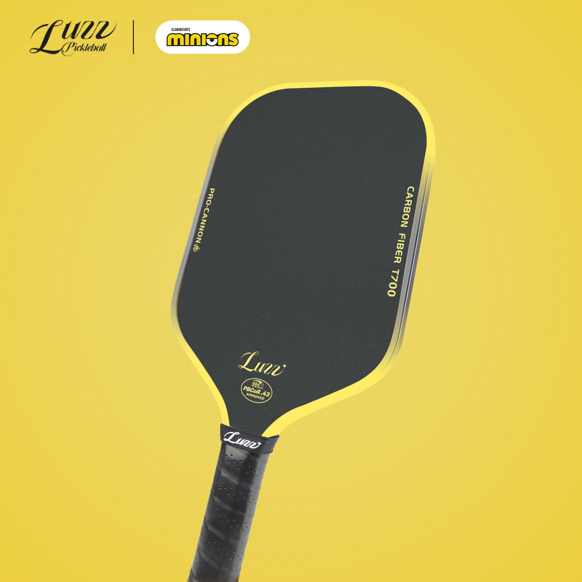 Luzzpickleball Minions Cannon Paddle T700 Carbon Friction Surface|Thermoformed