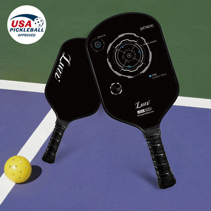 Luzzpickleball HUD Paddle(16mm)CFS Raw Carbon Fiber T700 Surface|Thermoformed