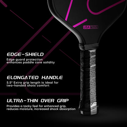 Luzz Pickleball Attack Paddle(16mm)T700 Carbon Fiber Friction Surface Thermoformed Intermediate Advanced ZZ Racket
