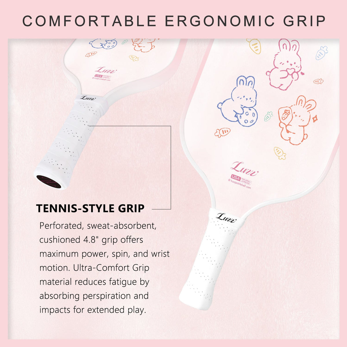 Luzzpickleball Bunny Blitz Original Paddle (16mm) T700 Carbon Fiber