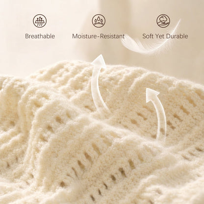 Close-up of a breathable open-knit paddle cover with a soft, flexible woven texture
