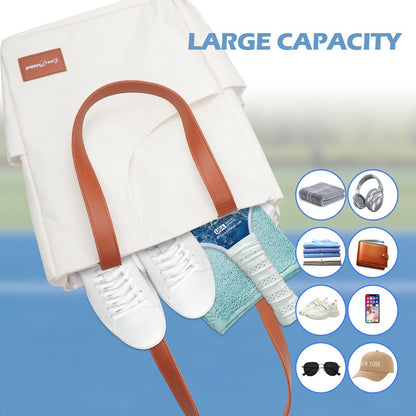 Spacious pickleball bag with room for sneakers, paddles, towels, and other sports essentials