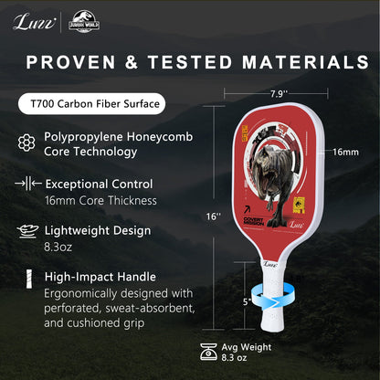 Luzzpickleball Covert Mission Original Paddle (16mm) T700 Carbon Fiber