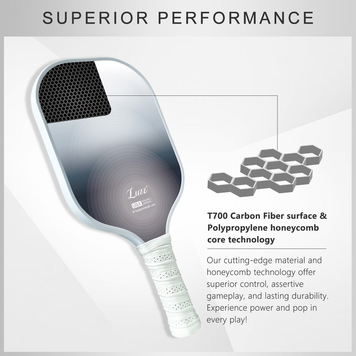 Luzz Fog Original Paddle -Upgraded Sandblasted Surface(Maximizes Spin)-Luzzpickleball
