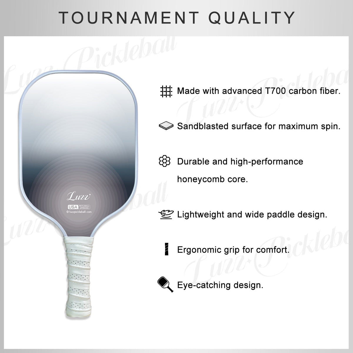 Luzz Fog Original Paddle -Upgraded Sandblasted Surface(Maximizes Spin)-Luzzpickleball