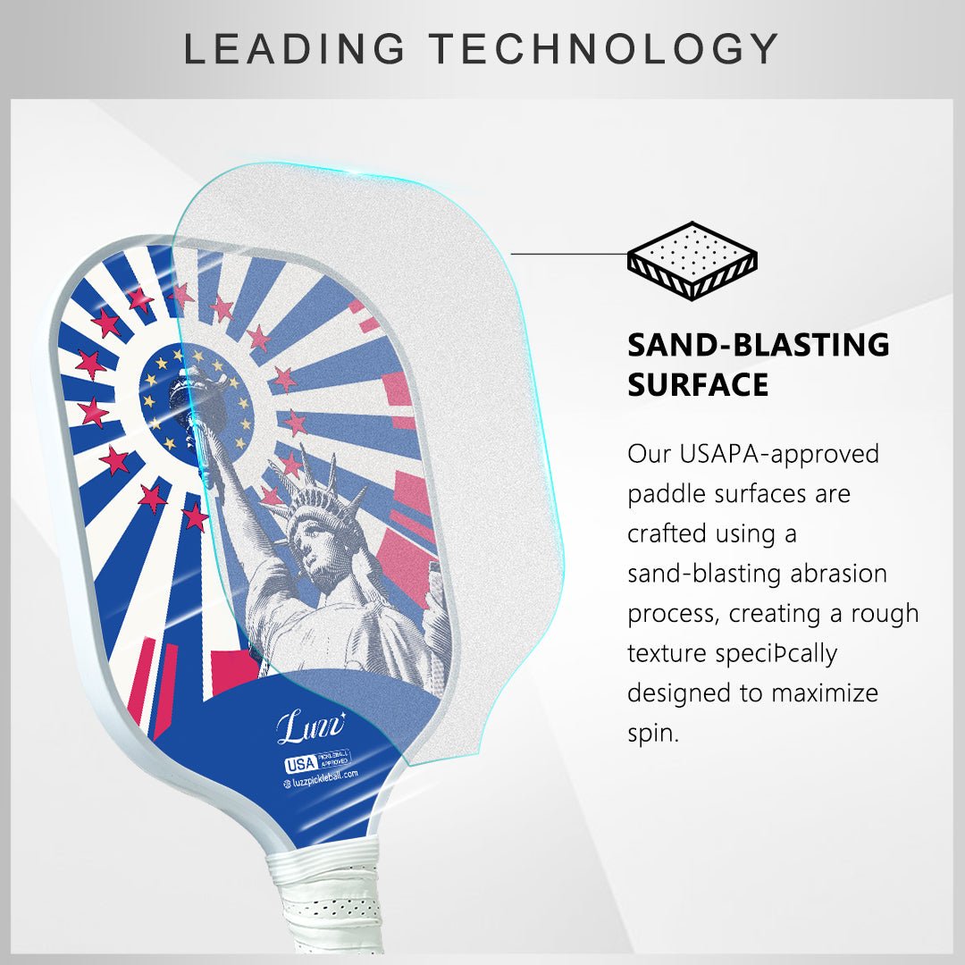 Luzz Freedom Original Paddle -Upgraded Sandblasted Surface(Maximizes Spin)-Luzzpickleball