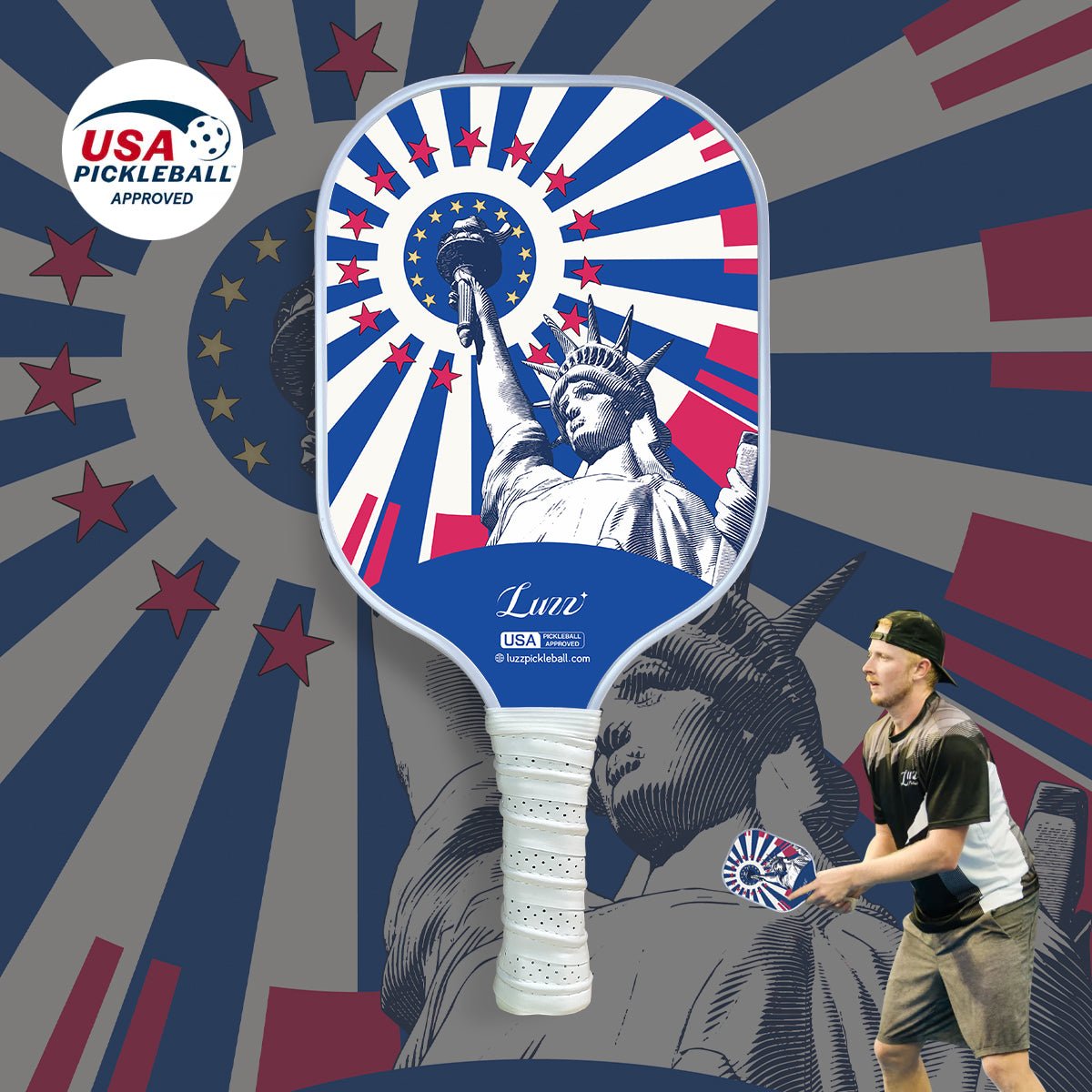 Luzz Freedom Original Paddle -Upgraded Sandblasted Surface(Maximizes Spin)-Luzzpickleball