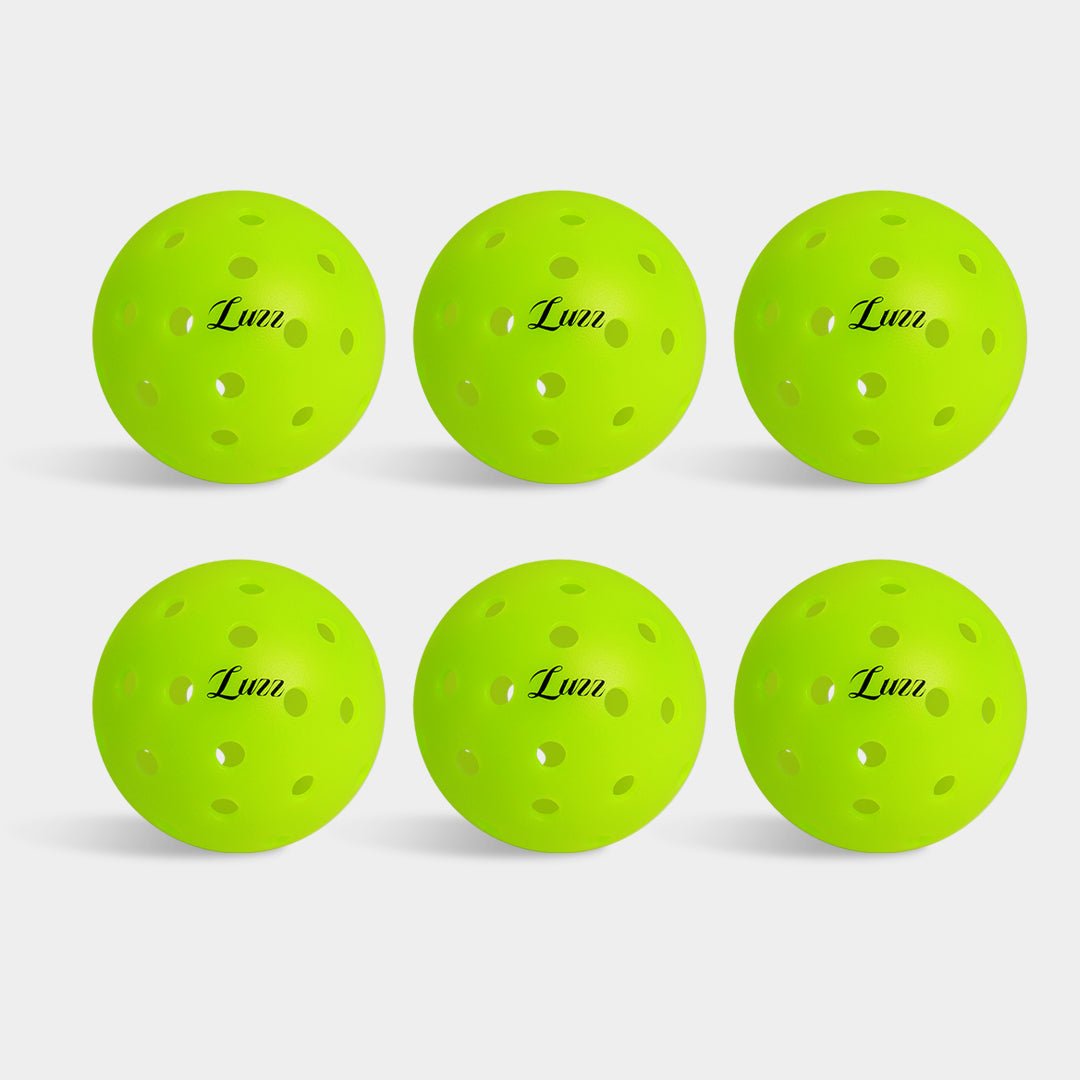 Luzz Gen1 Pickleball Set– 40-Hole Rotomolded Design, Wear-Resistant, Anti-Aging, Superior Rebound -6 Pcs-Luzzpickleball