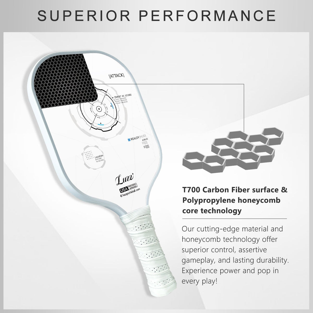 Luzz HUD Original Paddle - Luzzpickleball