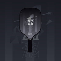 LUZZ KnightStrike Original Paddle featuring a black-to-gray gradient paddle face with a warhorse graphic and “ZZ” lettering, paired with a black handle