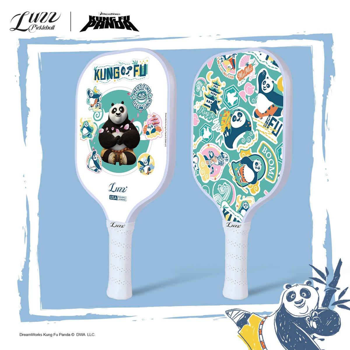 Luzzpickleball Kung Fu Panda Dragon Zen Original Paddle (16mm) T700 Carbon Fiber
