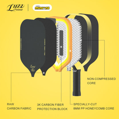 Luzzpickleball Minions Cannon Paddle T700 Carbon Friction Surface|Thermoformed