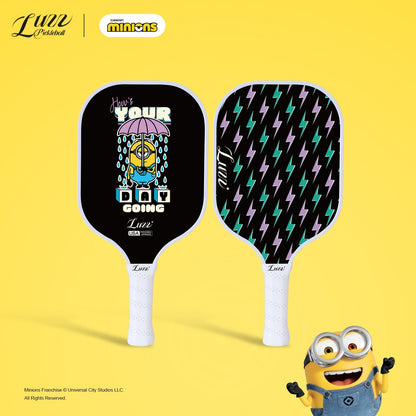 Minions collaboration Thunderstorm pickleball paddle front and back face view