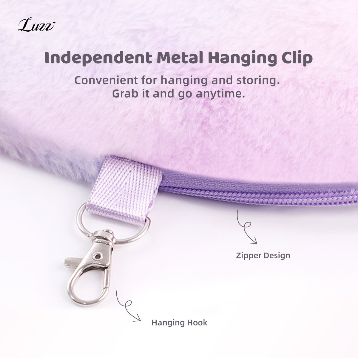 Close-up detail of the pickleball paddle cover edge, showcasing the premium metal hanging clip and zipper details