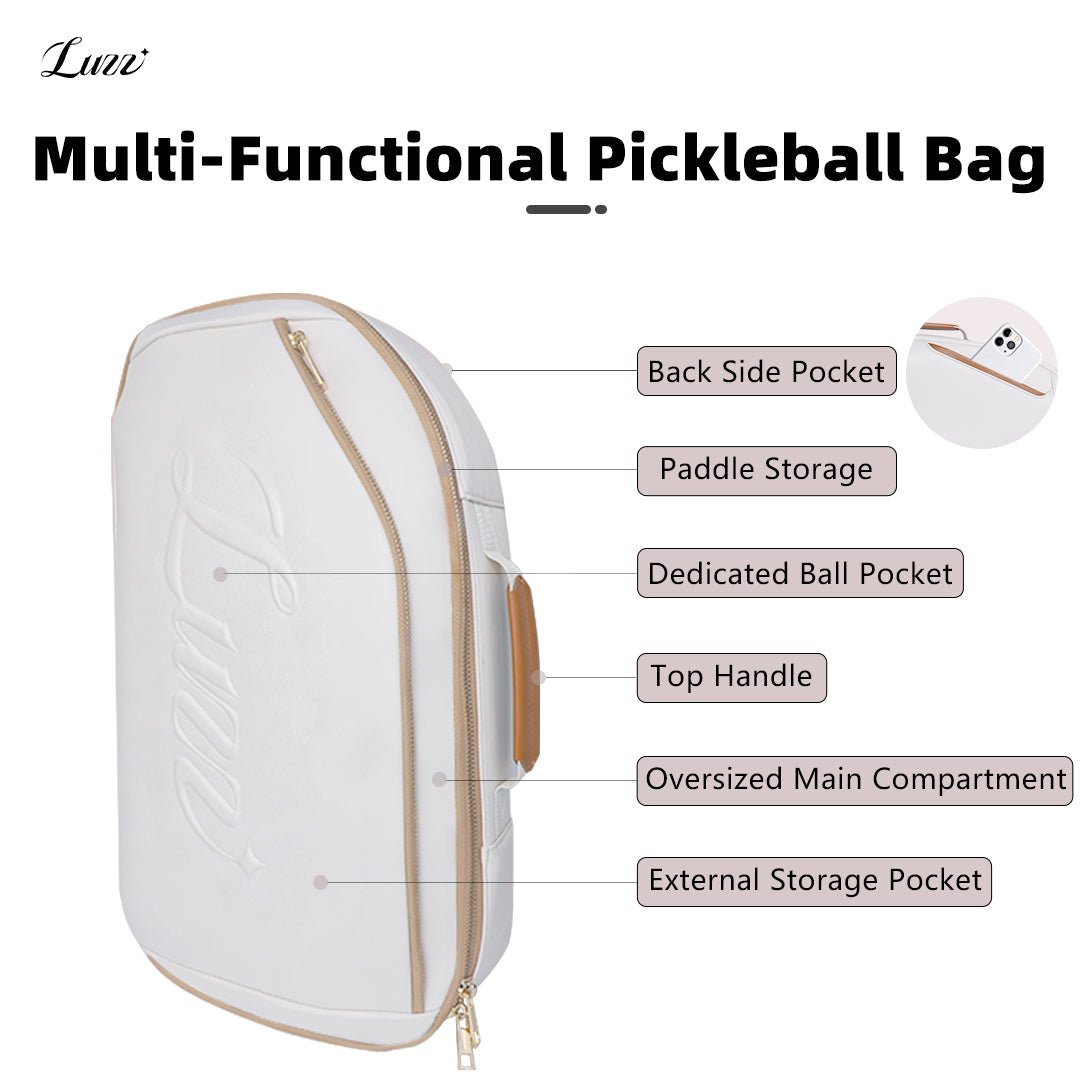 Luzz Pickleball Bag - Waterproof, Versatile, Spacious -Beige-Luzzpickleball
