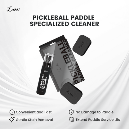 LUZZ Paddle Cleaning Kit featuring a compact black package design with an 80 ml portable spray bottle and two premium cleaning sponges