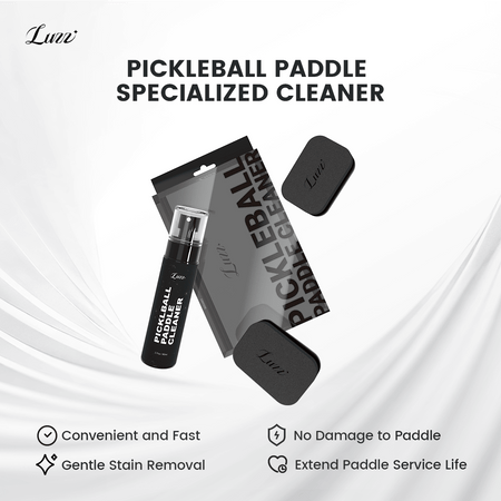 LUZZ Paddle Cleaning Kit featuring a compact black package design with an 80 ml portable spray bottle and two premium cleaning sponges