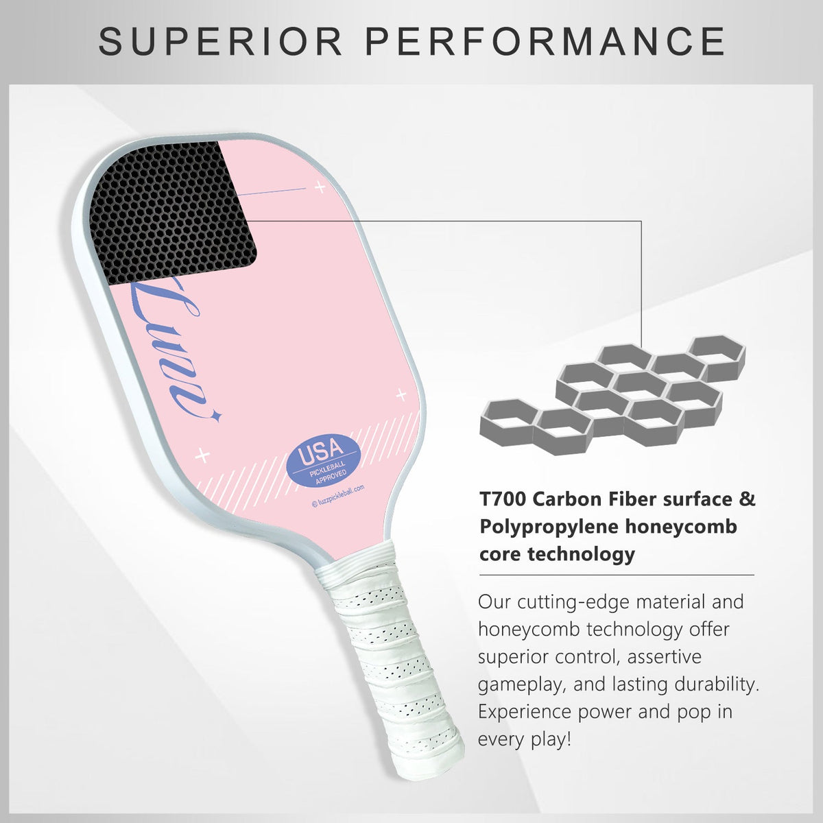 Luzz Pink Original Paddle - Luzzpickleball