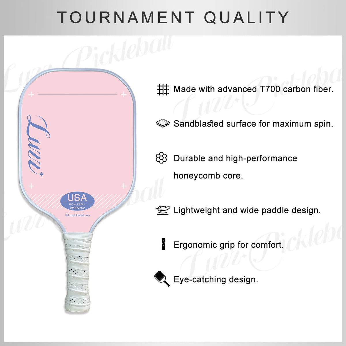Luzz Pink Original Paddle - Luzzpickleball