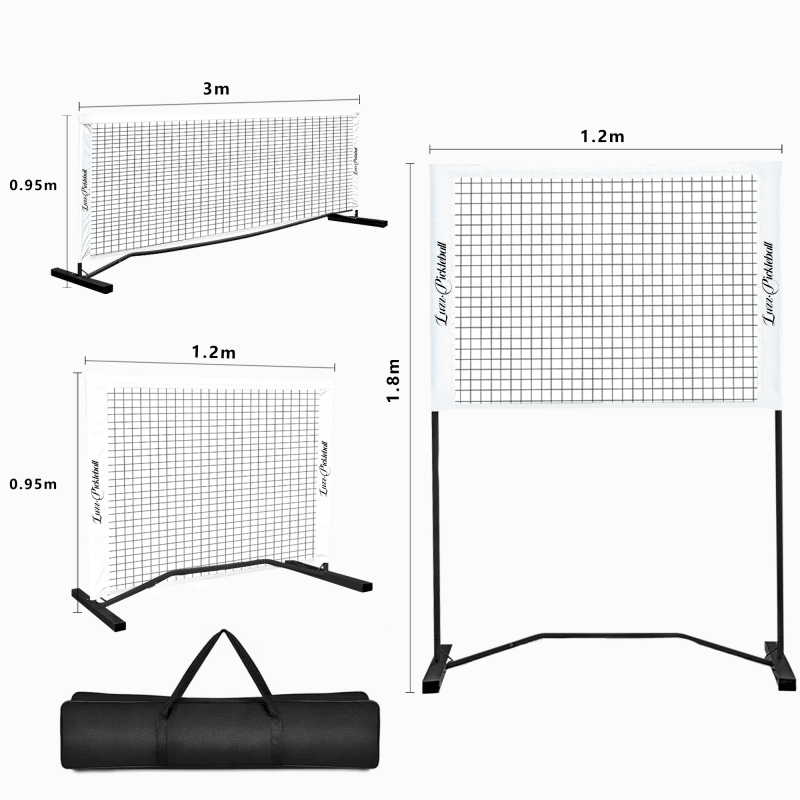 Luzz Portable adjustable length and height 3 meters indoor and outdoor mini portable DINK net - Luzzpickleball