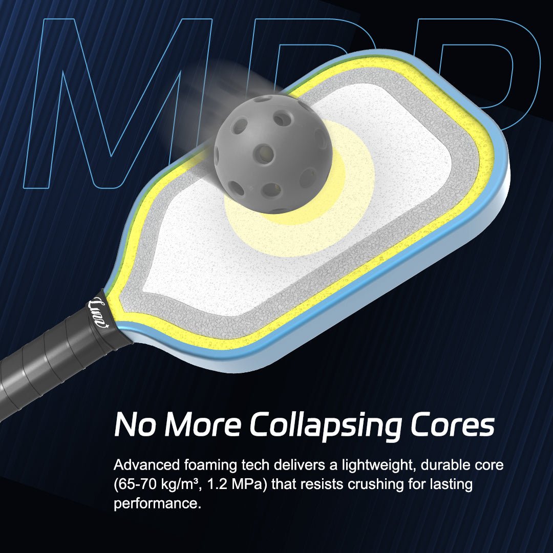 Cutaway view of the paddle showing its foamed internal structure.