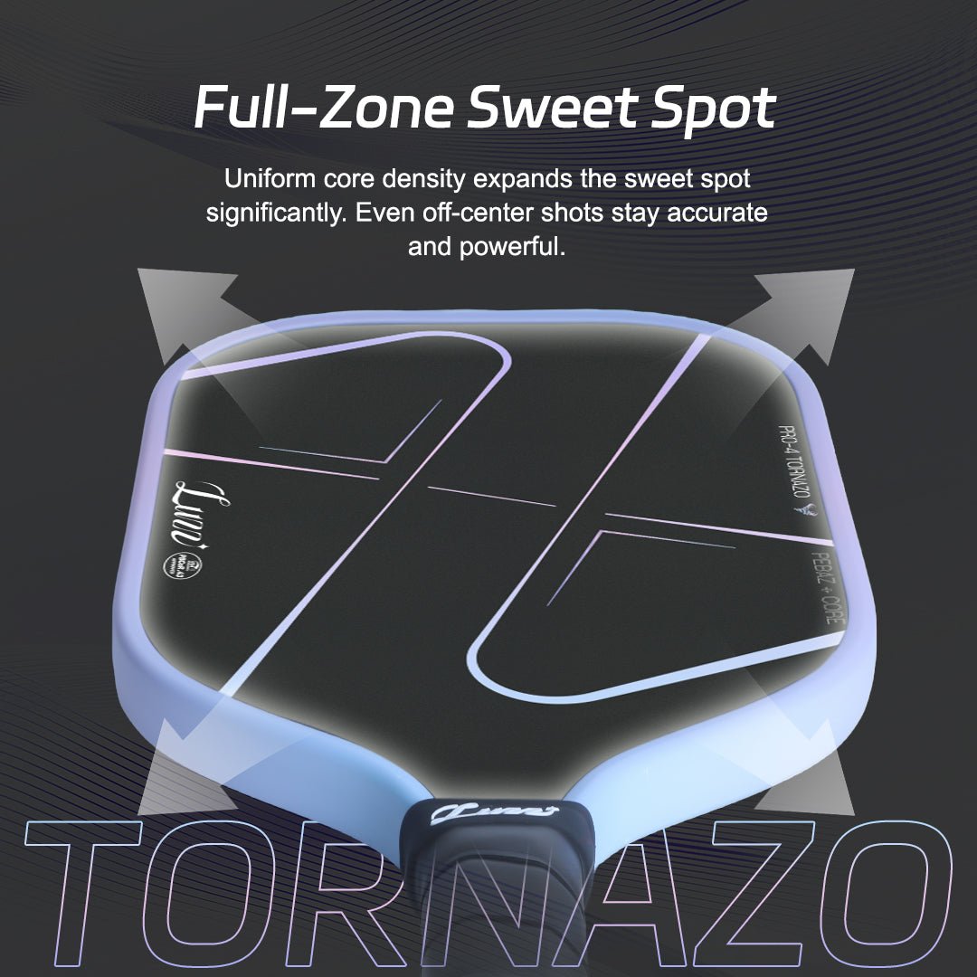 Luzzpickleball Pro 4 Tornazo Carbon Fiber Pickleball Paddle - Dual-Layer Core