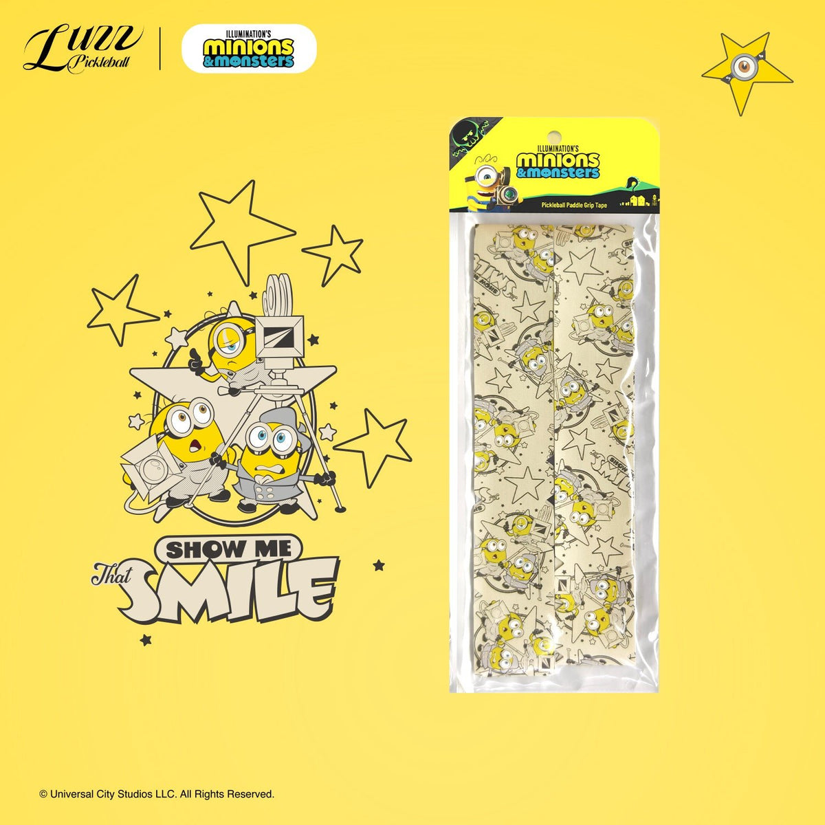 Luzz x Minions Paddle Edge Protection Tape -Star Guard (2 Pack)-Luzzpickleball