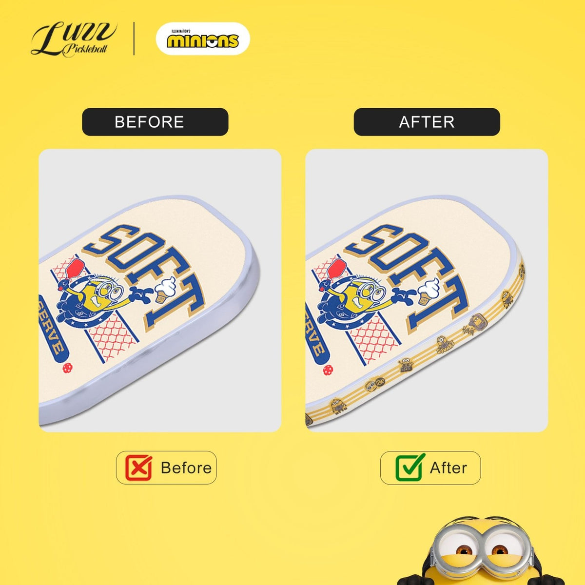 Luzz x Minions Paddle Edge Protection Tape -Star Guard (2 Pack)-Luzzpickleball