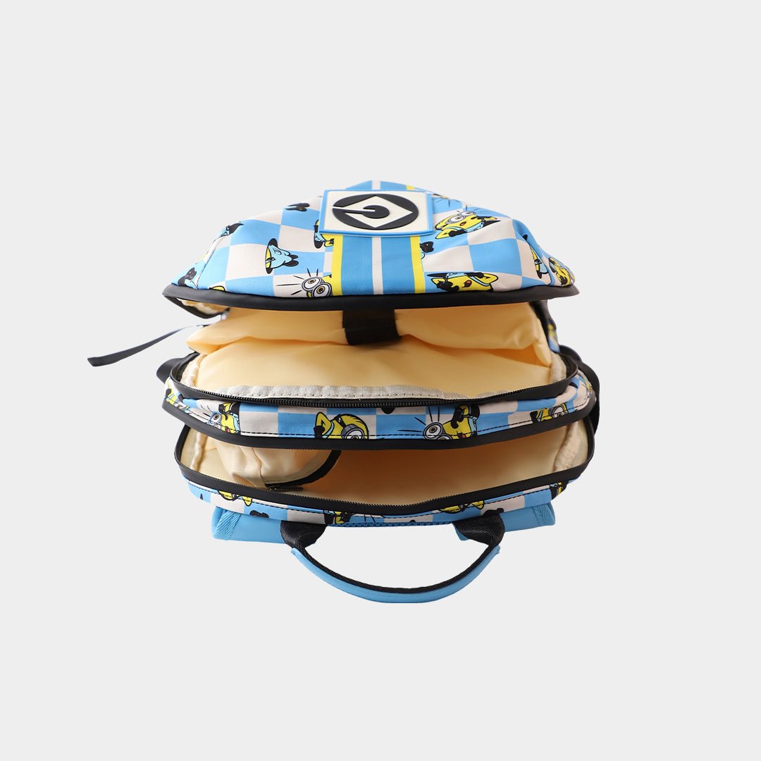 Top view of the pickleball backpack with both main compartment zippers fully open